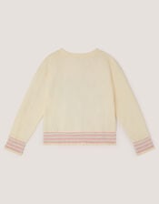 Monsoon x My Little Pony Rainbow Embroidered Sweatshirt, Ivory (IVORY), large