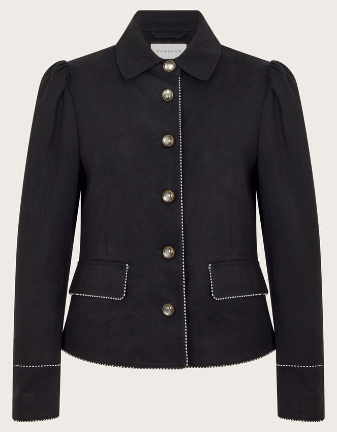 Jaz Short Single Breasted Jacket , Black (BLACK), large