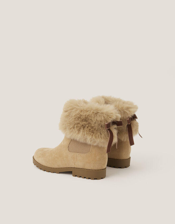Faux Fur Chelsea Boots, Tan (TAN), large