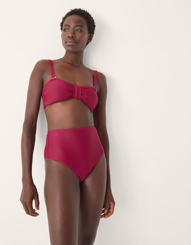 Mia Bandeau Bikini Top, Red (BURGUNDY), large