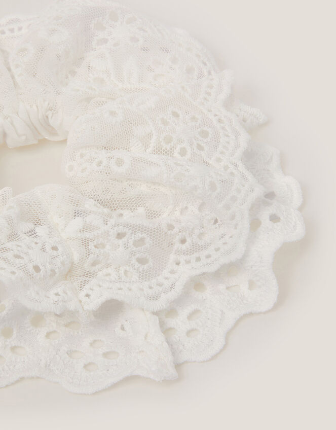 Broderie Frill Hair Scrunchie, , large
