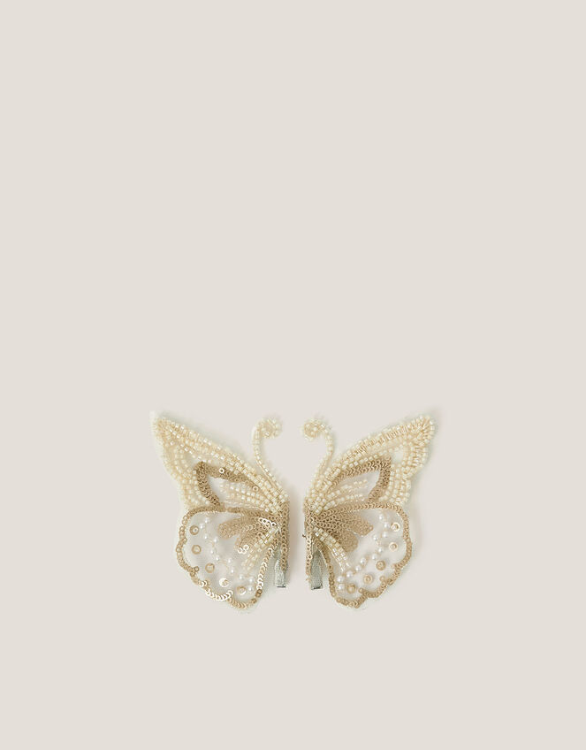 2-Pack Embellished Butterfly Wing Hair Clips, , large