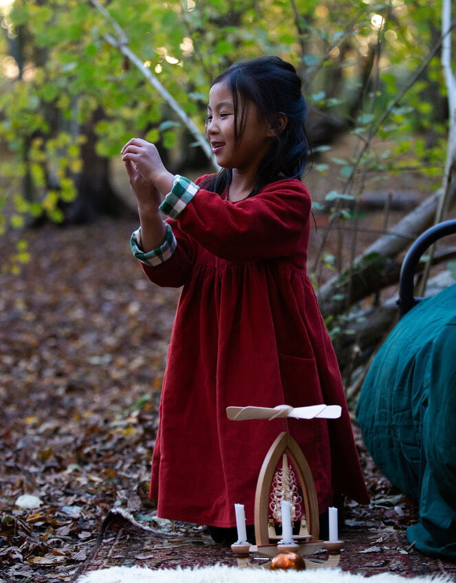 Little Green Radicals Reversible Check Dress, Red (RED), large