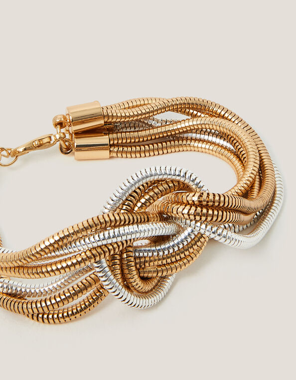 Mixed Metal Slinky Knot Bracelet, , large