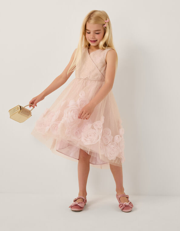 Glinda Appliqué Glitter Party Dress, Pink (PINK), large