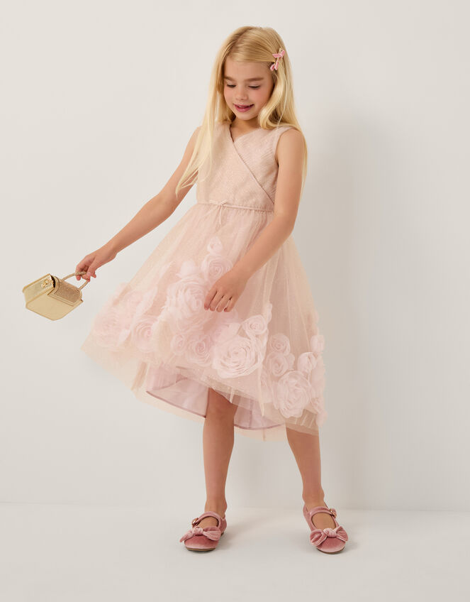 Glinda Appliqué Glitter Party Dress, Pink (PINK), large