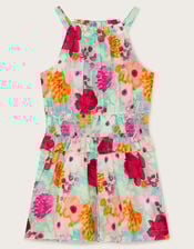 Floral Print Playsuit, Green (GREEN), large