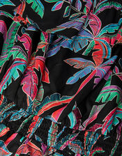 Neon Tropical Print Playsuit, Black (BLACK), large