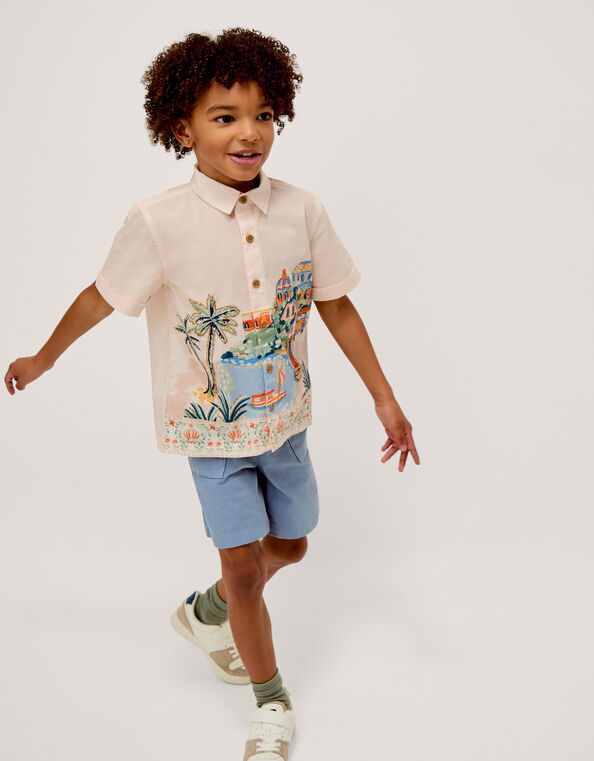 Scenic Embroidered Shirt, Ivory (IVORY), large