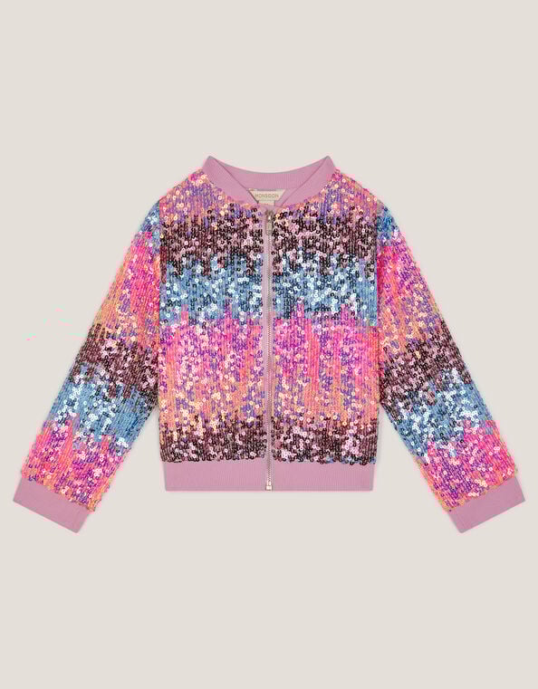 Ombr&eacute; Sequin Bomber Jacket, Multi (MULTI), large