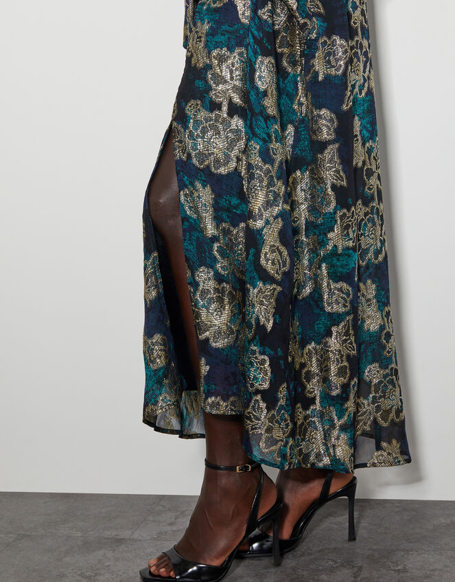 Tora Foil Floral Maxi Dress, Blue (NAVY), large