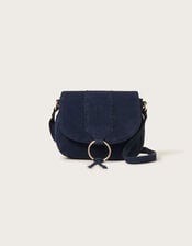 Suede Saddle Hoop Cross-Body Bag, , large