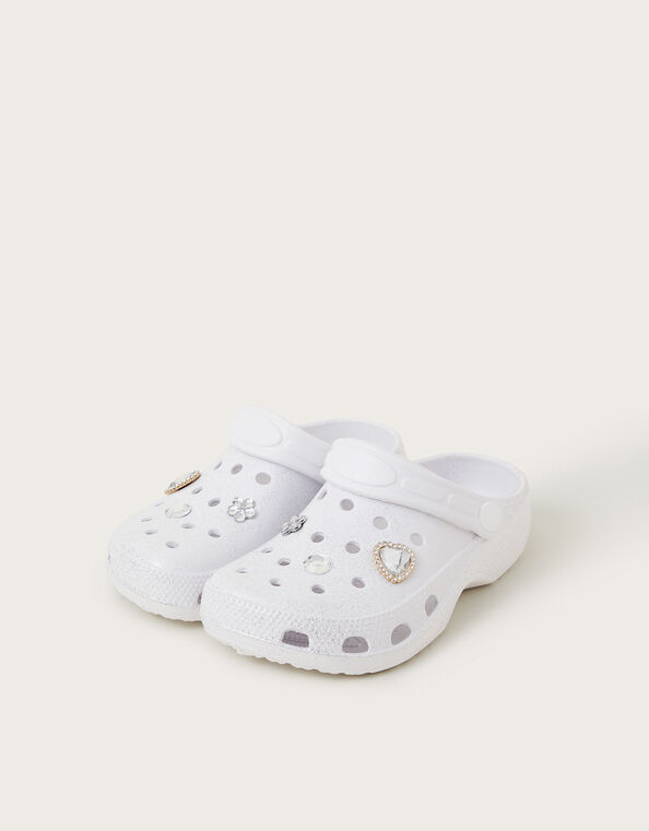 Sparkle Charm Clogs, Ivory (IVORY), large