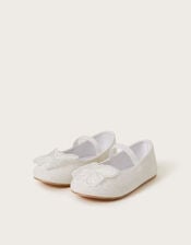 Baby Butterfly Glitter Walker Shoes, Ivory (IVORY), large