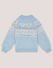 Sparkle Heart Jumper, Blue (BLUE), large