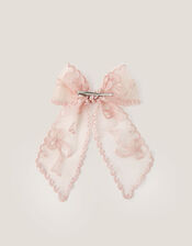 Scallop Lace Bow Hair Clip, , large