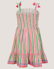 Strappy Stripe Dress, Green (GREEN), large
