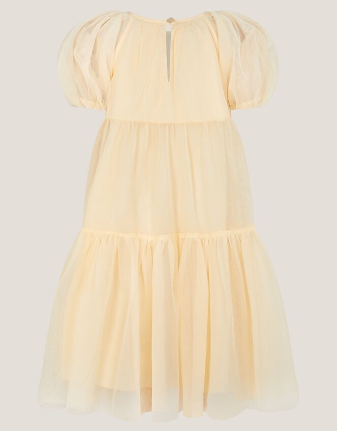 Leila Floral Embellished Party Dress, Yellow (LEMON), large