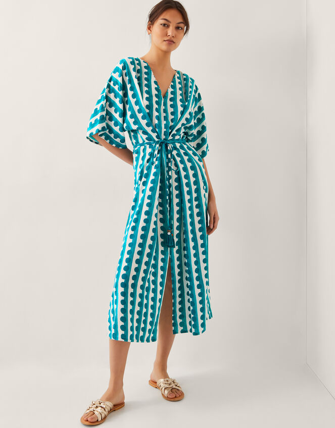 Indah Print Kaftan Dress, Blue (TURQUOISE), large