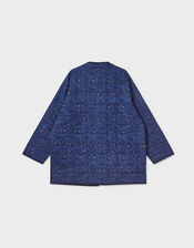 East Emelia Floral Quilted Jacket, Blue (NAVY), large