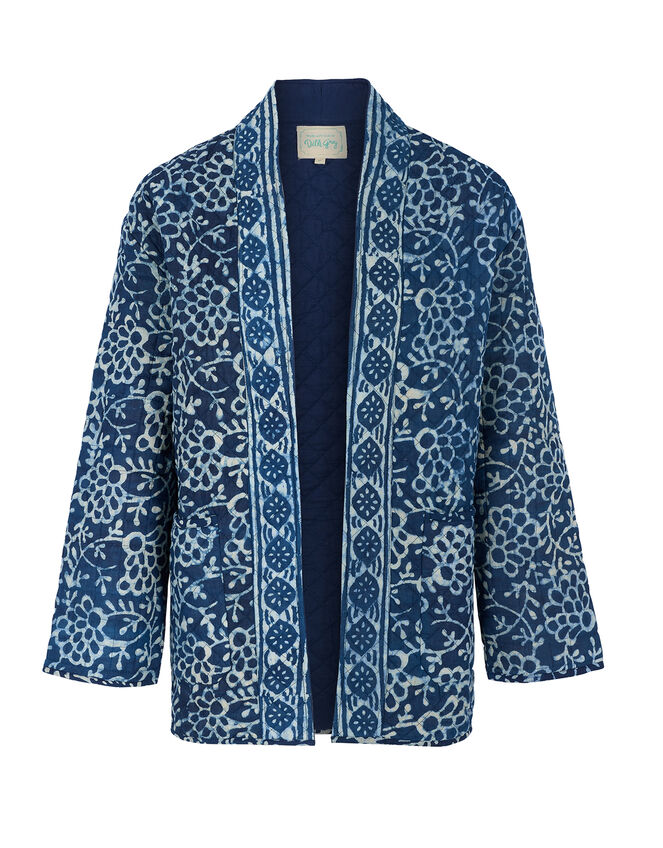 Dilli Grey Leena Quilted Jacket, Blue (INDIGO), large