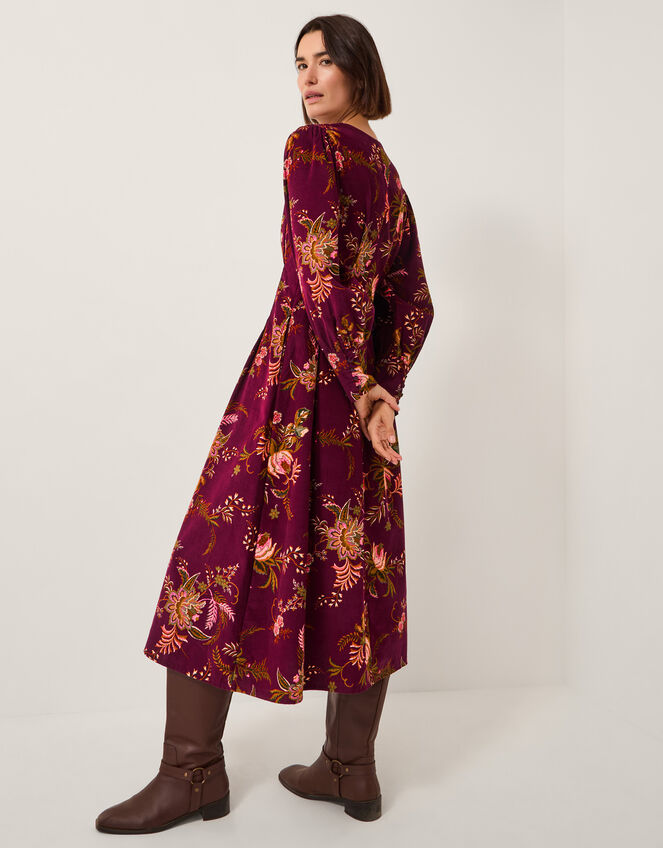 Yasmina Floral Fit & Flare Midi Dress, Red (CHERRY), large