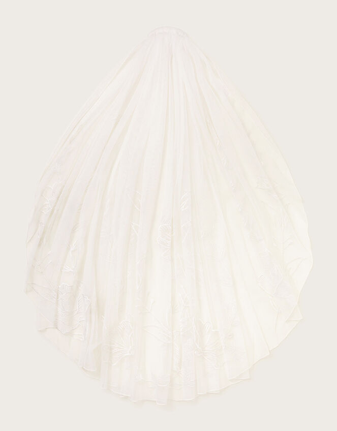 Floral Embroidered Bridal Veil, , large