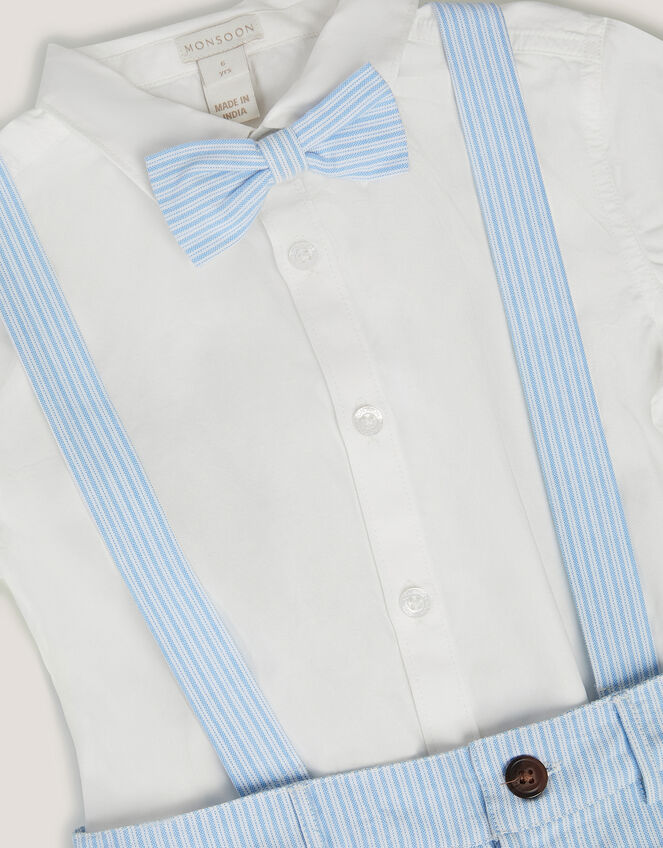 Theo 3-Piece Stripe Short Suit with Braces, Blue (BLUE), large