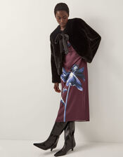 Farah Bow Faux Fur Jacket, Black (BLACK), large