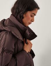 Molly Long Puffer Coat, Brown (CHOCOLATE), large