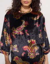 East Lucille Velvet Top, Black (BLACK), large