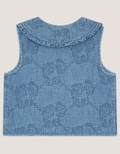 Monsoon x My Little Pony Chambray Quilted Waistcoat, Blue (BLUE), large