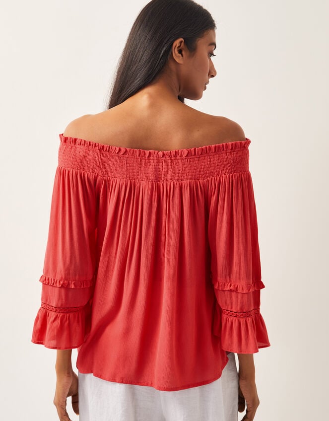 Ava Off-The-Shoulder Smock Top, Pink (PINK), large