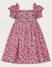 Baby Floral Print Smock Dress, Pink (PINK), large