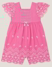 Baby Broderie Romper , Pink (PINK), large