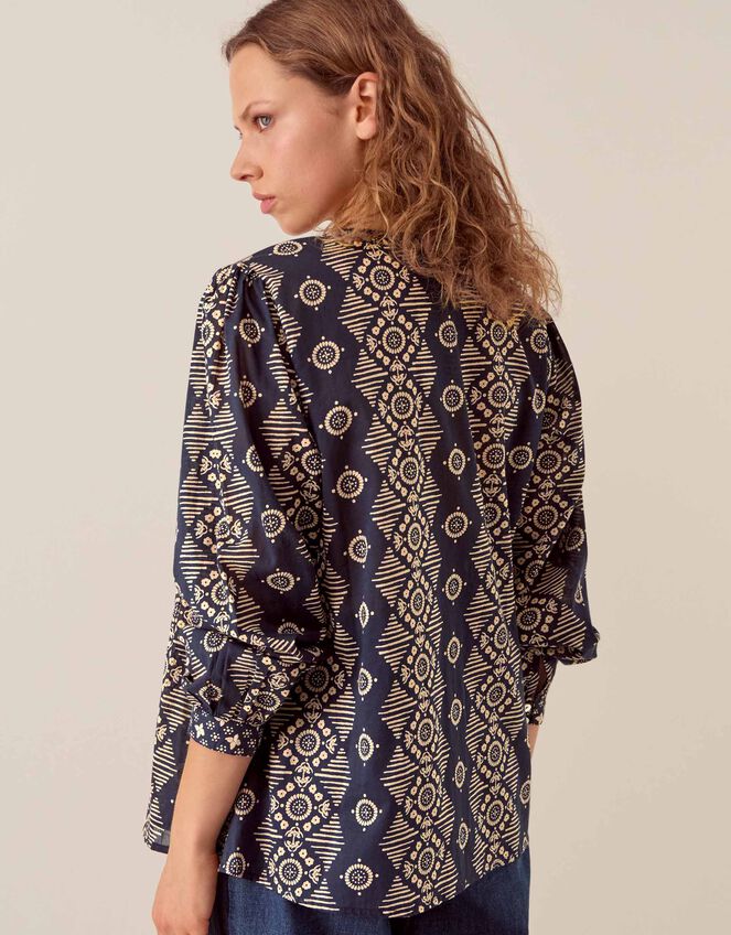 East Celine Print Blouse, Blue (NAVY), large