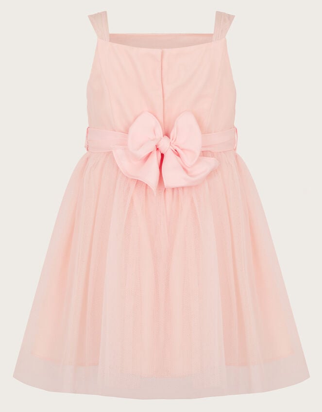 Baby Fleur Flower Belt Tulle Dress, Pink (PINK), large