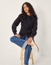 Layla Lace Trim Shirt, Blue (NAVY), large