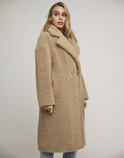 Rino and Pelle Teddy Double-Breasted Coat, Camel (CAMEL), large