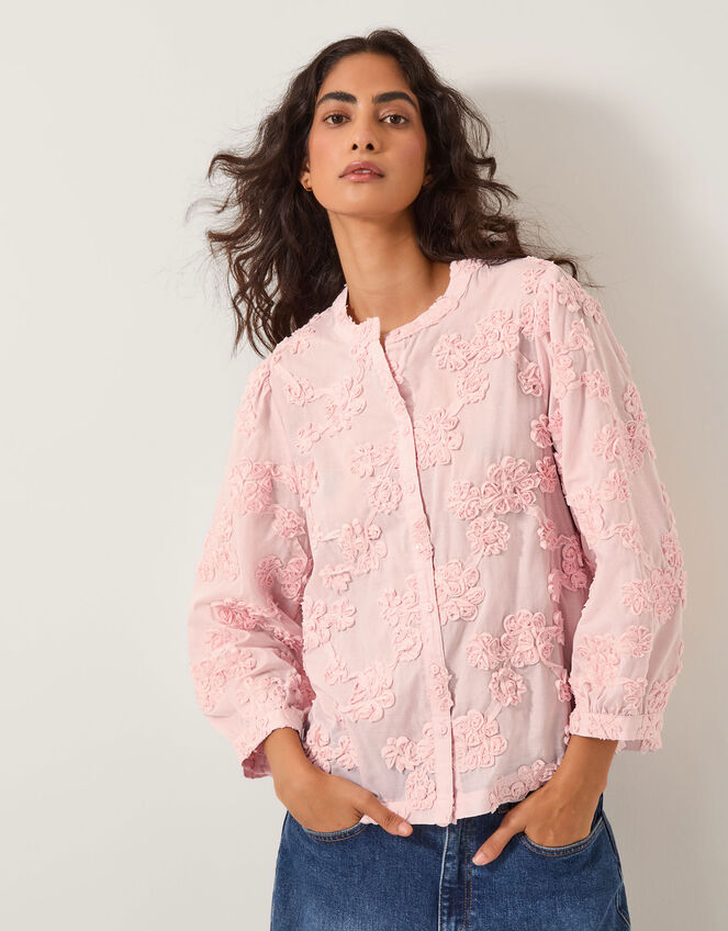 Blair Floral Appliqué Blouse, Pink (BLUSH), large