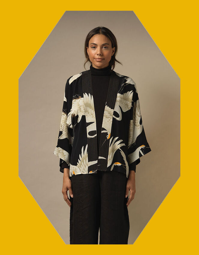 One Hundred Stars Stork Kimono, , large