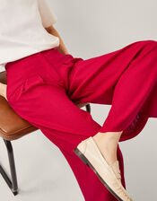 Diane Wide Leg Linen Blend Trousers, Red (RED), large