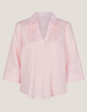 Elsie Linen Pleated Blouse, Pink (PALE PINK), large