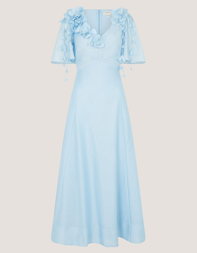 Clarissa Floral Appliqu&eacute; Midi Dress, Blue (PALE BLUE), large