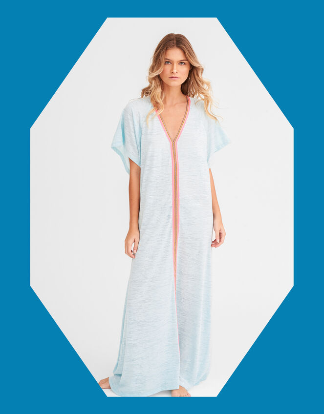 Pitusa Inca Kaftan Maxi Dress, Blue (AQUA), large