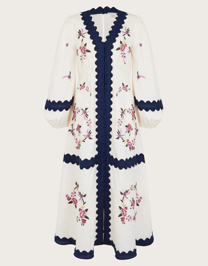 Emma Embroidered Dress, Ivory (IVORY), large