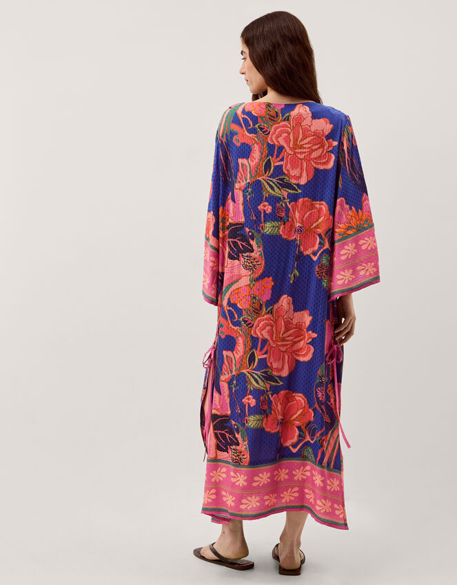 Carmen Floral Print Midi Kaftan, Blue (BLUE), large