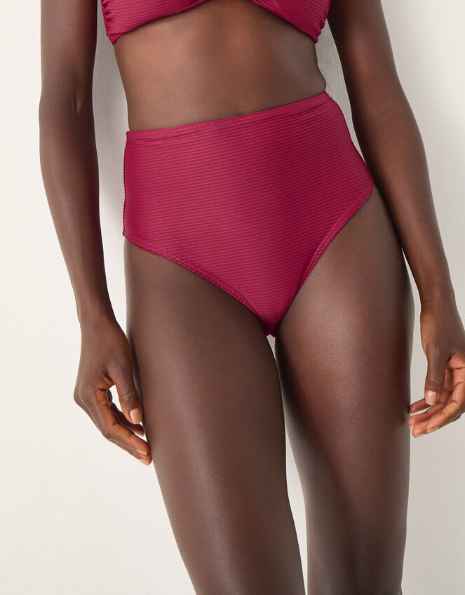 Mia High Waist Bikini Bottom, Red (BURGUNDY), large