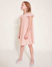Nellie Pleated Bridesmaid Dress, Pink (PINK), large