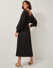 Margo Hotfix Midi Tea Dress, Black (BLACK), large
